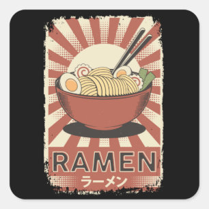 Pegatina Cuadrada Comida japonesa perfecta para Ramen Ramen Lover