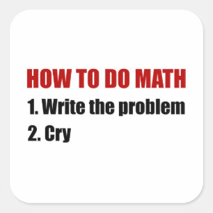 Pegatina Cuadrada Cómo hacer matemáticas