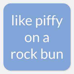 Pegatina Cuadrada Como piffy en el rock bun Funny Expression Suitcas