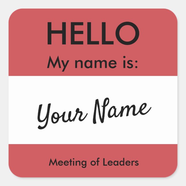 Pegatina Cuadrada ¿Cómo te llamas? (Anverso)