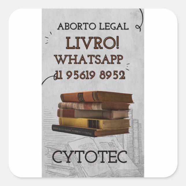 Pegatina Cuadrada como usar cytotec original 11-95619-8952 (Anverso)