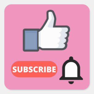 Pegatina Cuadrada Como y Suscribirse