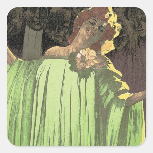 Pegatina Cuadrada Compagnia d'Opere Comiche (Anverso)