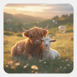 Pegatina Cuadrada Compañeros rurales