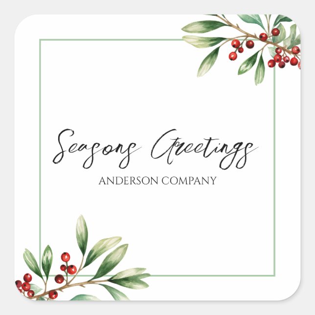 Pegatina Cuadrada Company Holiday Party  (Anverso)