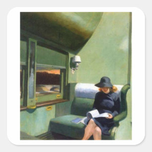 Pegatina Cuadrada Compartimento C Auto Edward Hopper