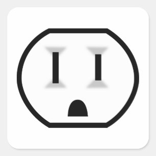 Pegatina Cuadrada Compartimento eléctrico divertido