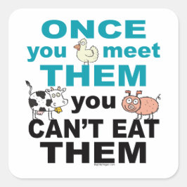 Pegatina Cuadrada Compasión animal