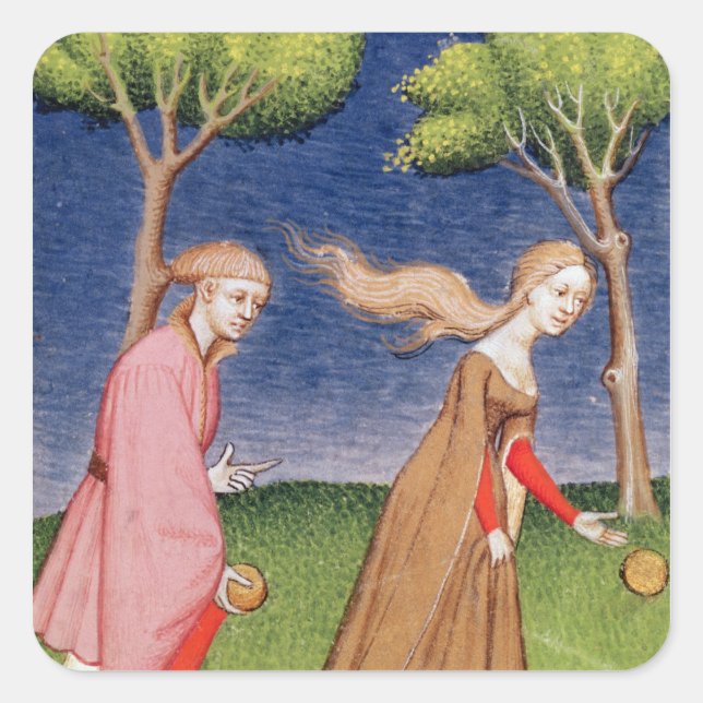 Pegatina Cuadrada Competiciones de melanión contra Atalanta (Anverso)