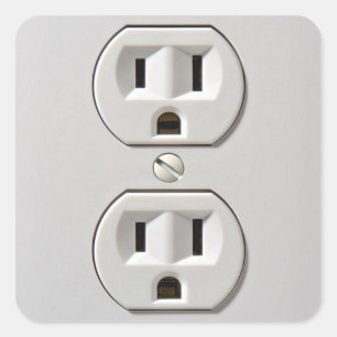 Pegatina Cuadrada Complemento de salida eléctrica
