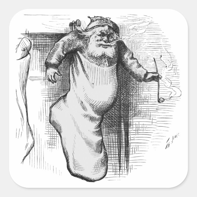 Pegatina Cuadrada Completo (1879) de Thomas Nast. (Anverso)