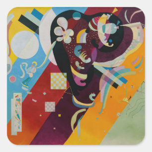 Pegatina Cuadrada Composición 9 de Wassily Kandinsky Pintura abstrac