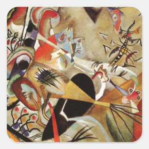 Pegatina Cuadrada Composición abstracta de Kandinsky