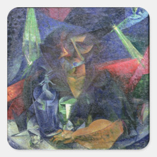 Pegatina Cuadrada Composición con la figura de una mujer, 1912