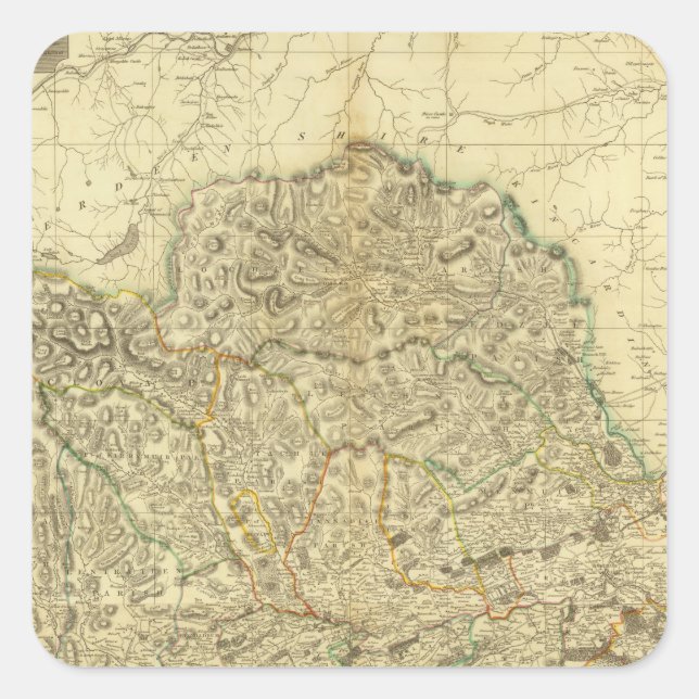 Pegatina Cuadrada Composición de Angusshire (Anverso)