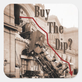 Pegatina Cuadrada Compra El Humor Del Mercado De Valores De La Dip