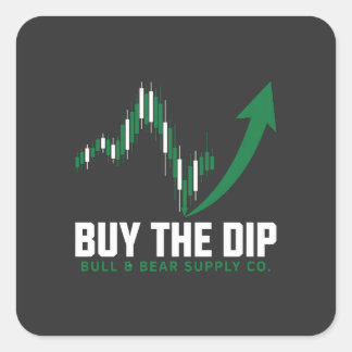 Pegatina Cuadrada Compra la Caída — Edición para traders de Crypto y