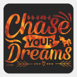 Pegatina Cuadrada COMPRA TU DREAMS regalo de presupuesto motivaciona