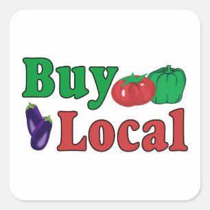 Pegatina Cuadrada Compre el Local