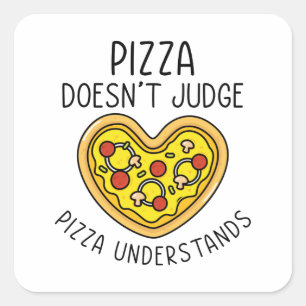 Pegatina Cuadrada Comprensión Pizza