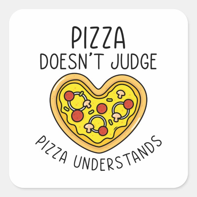 Pegatina Cuadrada Comprensión Pizza (Anverso)