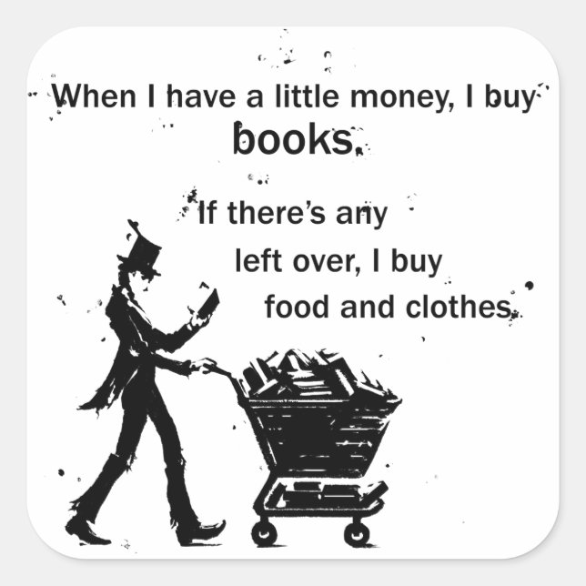 Pegatina Cuadrada Compro libros (Anverso)