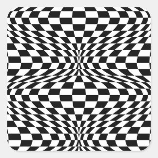 Pegatina Cuadrada Comprobaciones de Op Art