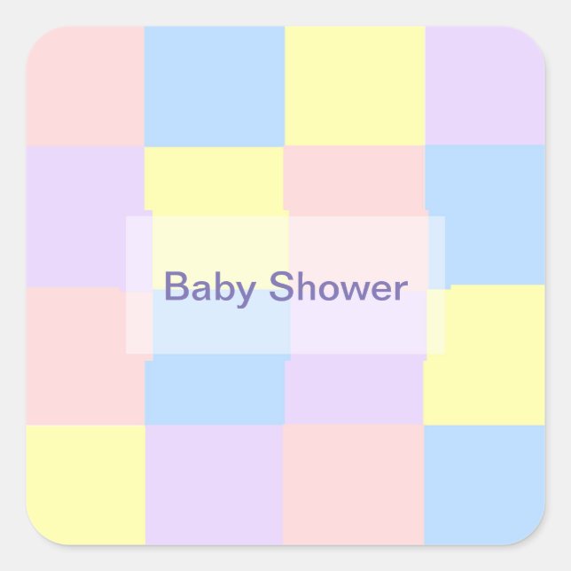 Pegatina Cuadrada Comprobadores de primavera de Pastel (Anverso)