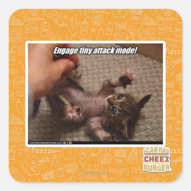 Pegatina Cuadrada ¡Comprometer el modo de ataque pequeño! (Anverso)