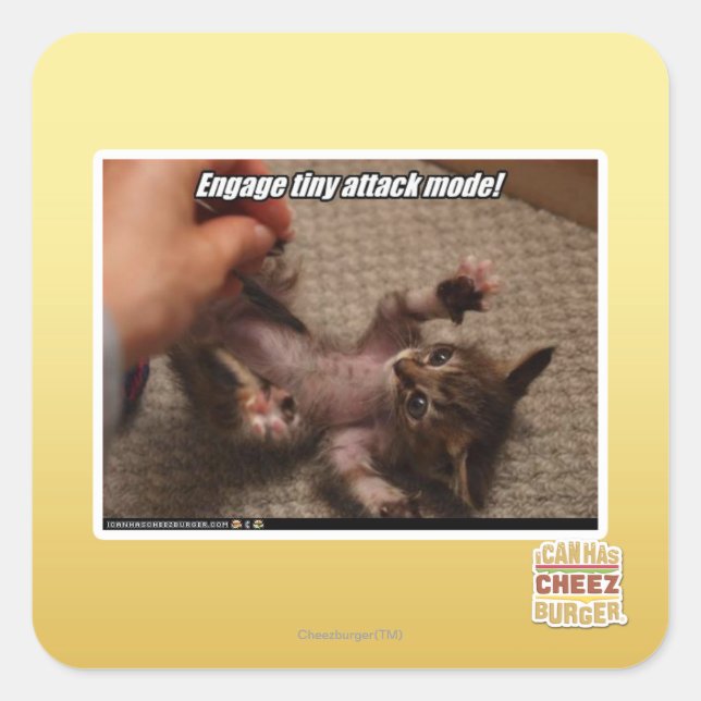 Pegatina Cuadrada ¡Comprometer el modo de ataque pequeño! (Anverso)