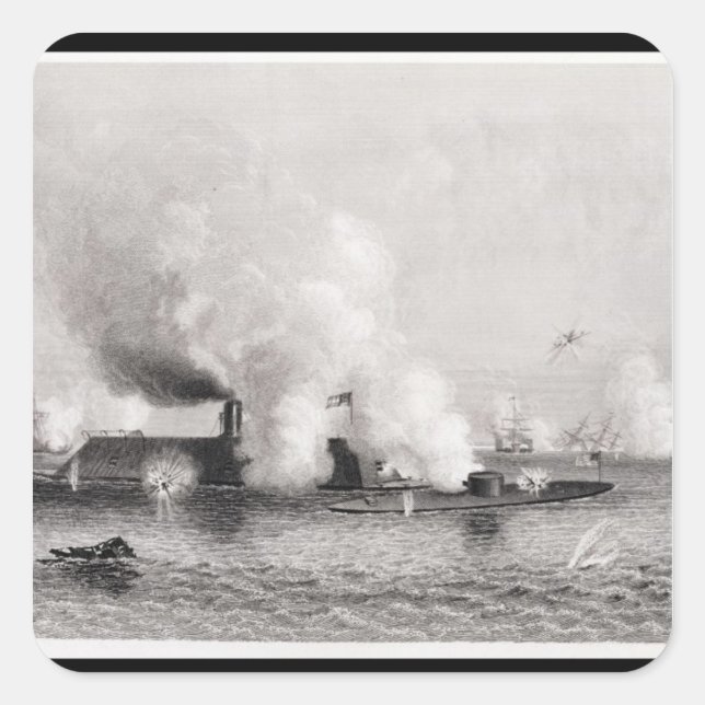 Pegatina Cuadrada Compromiso entre el monitor" y el (Anverso)