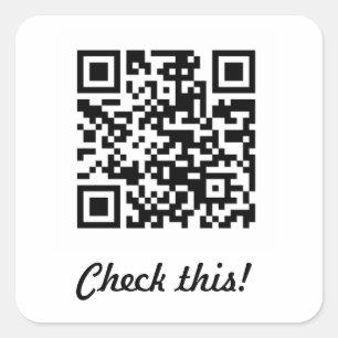 Pegatina Cuadrada Compruebe este código de QR