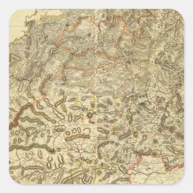 Pegatina Cuadrada Compuesto Aberdeen, Banff (Anverso)