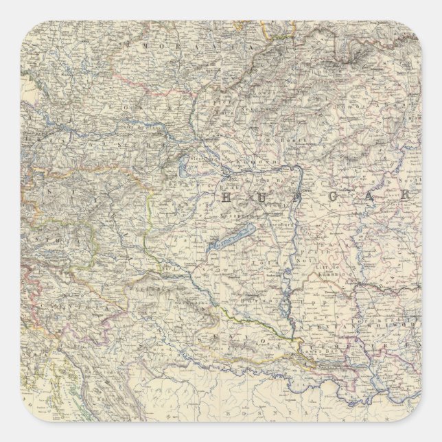 Pegatina Cuadrada Compuesto de Austria (Anverso)