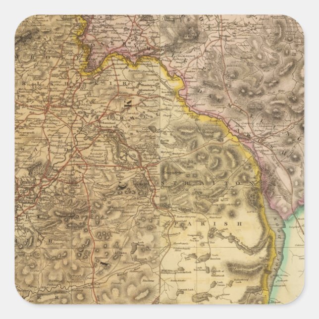 Pegatina Cuadrada Compuesto de Ayrshire (Anverso)