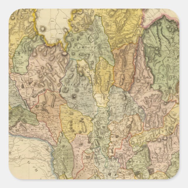 Pegatina Cuadrada Compuesto de Dumfriesshire (Anverso)