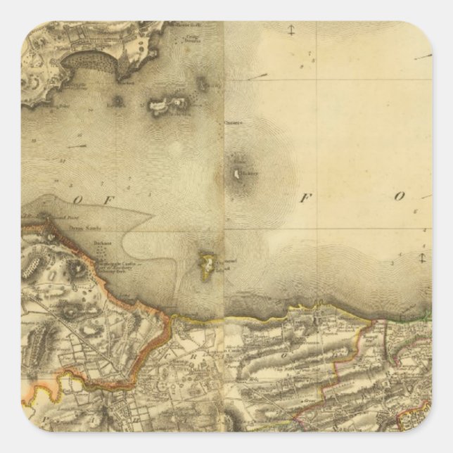 Pegatina Cuadrada Compuesto de Edinburgh Shire (Anverso)