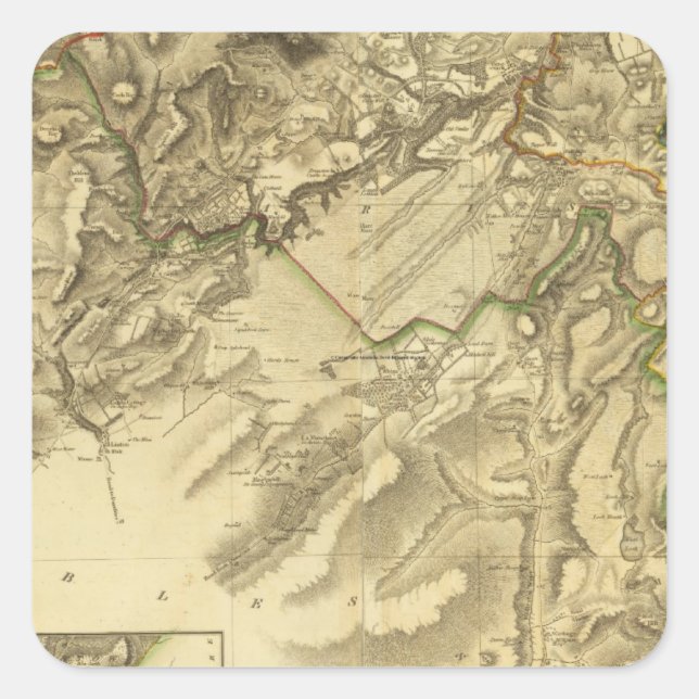 Pegatina Cuadrada Compuesto de Edinburgh Shire (Anverso)