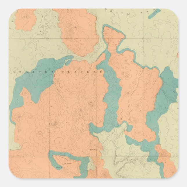 Pegatina Cuadrada Compuesto de la meseta de Uinkaret, mitad norte y  (Anverso)