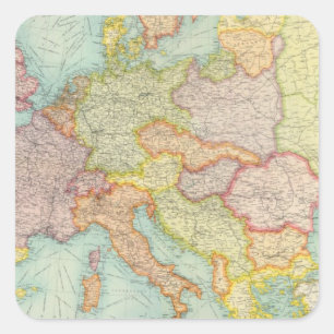 Pegatina Cuadrada Comunicaciones de Europa compuesta