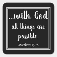 Con Dios, todas las cosas son posibles de negro