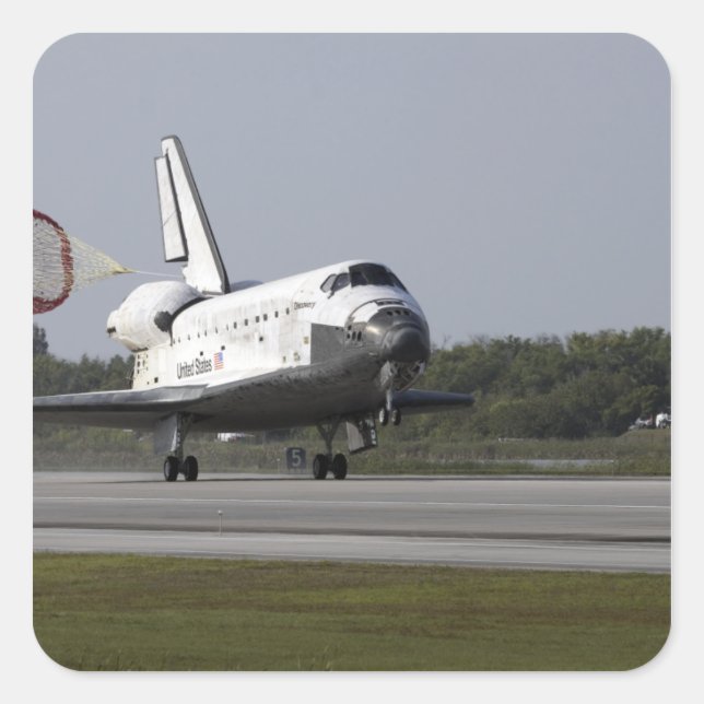 Pegatina Cuadrada Con el tubo de arrastre desplegado (Anverso)