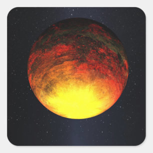 Pegatina Cuadrada Concepto artístico de Kepler-10b