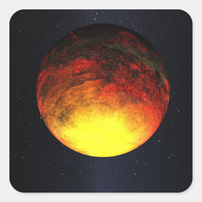 Pegatina Cuadrada Concepto artístico de Kepler-10b (Anverso)