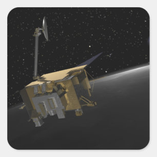 Pegatina Cuadrada Concepto artístico del Orbi de Reconocimiento Luna