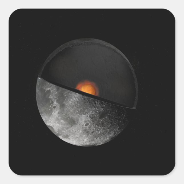 Pegatina Cuadrada Concepto de artista que muestra un posible núcleo  (Anverso)