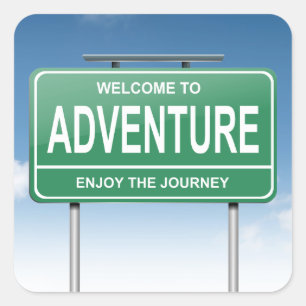 Pegatina Cuadrada Concepto de aventura.