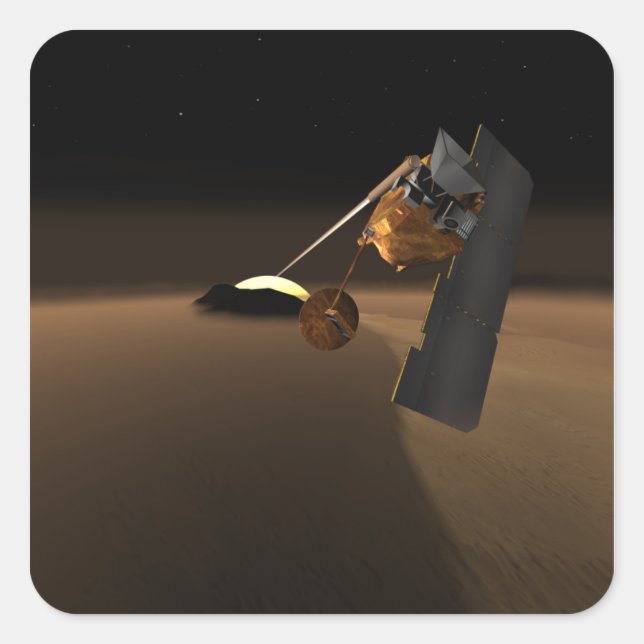 Pegatina Cuadrada Concepto de Marte Volcánico Emission Life Scout (Anverso)