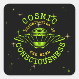 Pegatina Cuadrada Conciencia cósmica de la mente