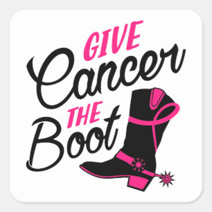 Pegatina Cuadrada Conciencia de la cinta rosa Cáncer de mama